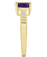Macy's Amethyst and Diamond Ring (2 ct.t.w 1/8 ct.t.w) 14K Yellow Gold