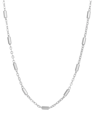 2028 Silver-Tone Tube Shaped Designer Chain Necklace