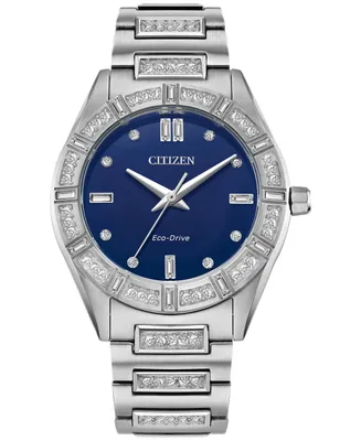 Citizen Eco-Drive Women's Crystal Stainless Steel Bracelet Watch 34mm