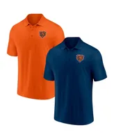 Men's Fanatics Navy and Orange Chicago Bears Home and Away 2-Pack Polo Shirt Set