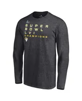 Men's Fanatics Charcoal Los Angeles Rams Super Bowl Lvi Champions Big and Tall Signature Roster Long Sleeve T-shirt