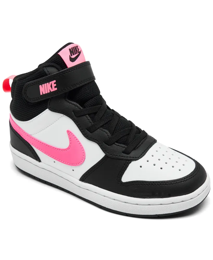 Nike Little Girls Court Borough Mid 2 Adjustable Strap Closure Casual Sneakers from Finish Line