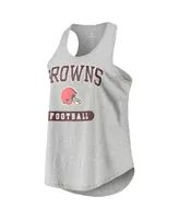 Women's Cleveland Browns Heathered Gray Plus Team Racerback Tank Top