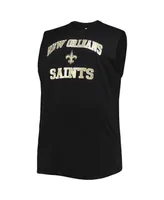 Men's Black New Orleans Saints Big and Tall Muscle Tank Top