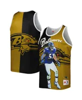 Men's Mitchell & Ness Ray Lewis Black, Gold Baltimore Ravens Retired Player Graphic Tank Top