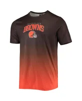 Men's Foco Brown, Orange Cleveland Browns Gradient Rash Guard Swim Shirt