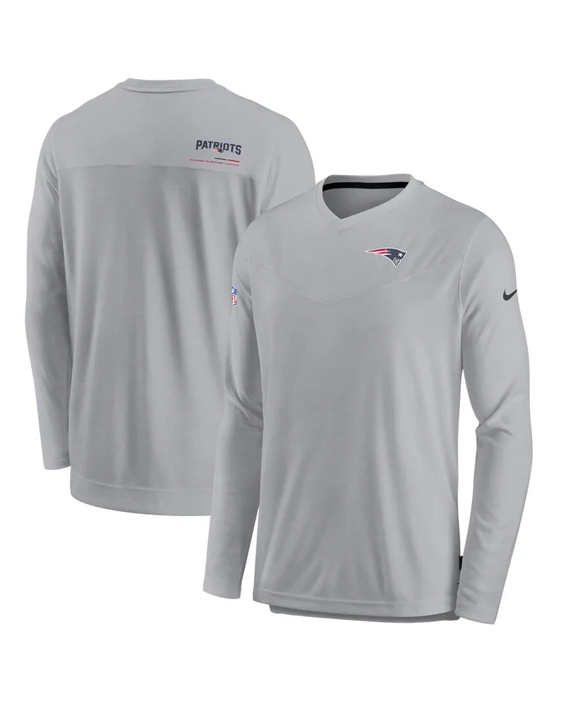 Men's Nike Gray New England Patriots 2022 Sideline Coach Chevron Lock Up Performance Long Sleeve T-shirt