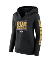 Women's Fanatics Black Los Angeles Rams Super Bowl Lvi Champions Hometown Audible Pullover Hoodie