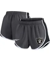 Women's Nike Charcoal Las Vegas Raiders Plus Logo Performance Tempo Shorts