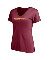 Women's Fanatics Chase Young Burgundy Washington Football Team Player Icon Name and Number V-Neck T-shirt