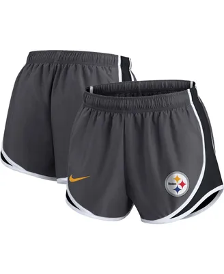 Women's Nike Charcoal Pittsburgh Steelers Plus Logo Performance Tempo Shorts