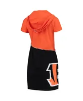 Women's Refried Apparel Orange, Black Cincinnati Bengals Hooded Mini Dress