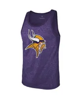 Men's Majestic Threads Justin Jefferson Heathered Purple Minnesota Vikings Name and Number Tri-Blend Tank Top