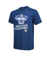 Men's Majestic Threads Aaron Donald Royal Los Angeles Rams Tri-Blend Player T-shirt