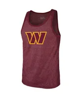 Men's Majestic Threads Terry McLaurin Heathered Burgundy Washington Commanders Player Name & Number Tank Top