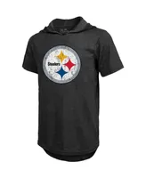 Men's Majestic Threads Najee Harris Black Pittsburgh Steelers Player Name and Number Tri-Blend Hoodie T-shirt