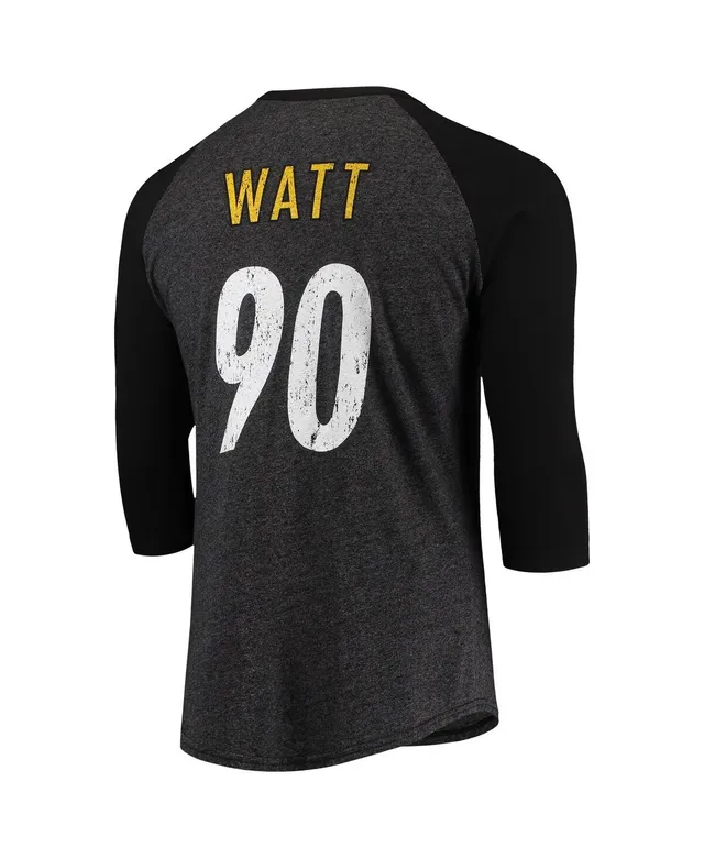 Fanatics Men's T.J. Watt Cream, Black Pittsburgh Steelers Vintage-Inspired  Player Name Number Raglan 3/4 Sleeve T-shirt - Macy's