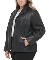 Cole Haan Womens Plus Leather Jacket