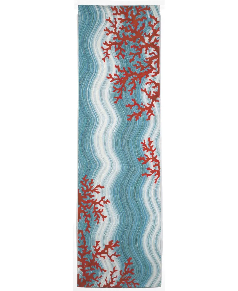 Liora Manne' Visions Iv Coral Reef 2'3" x 8' Runner Outdoor Area Rug