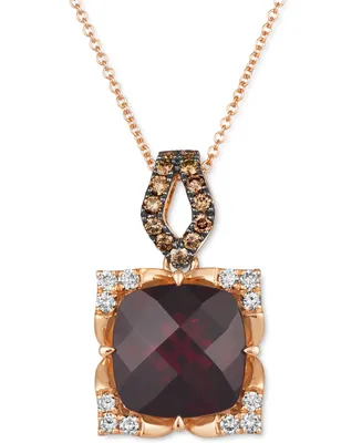 Le Vian Pomegranate Garnet (5-1/4 ct. t.w.) & Diamond (5/8 ct. t.w.) Adjustable 20" Pendant Necklace in 14k Rose Gold