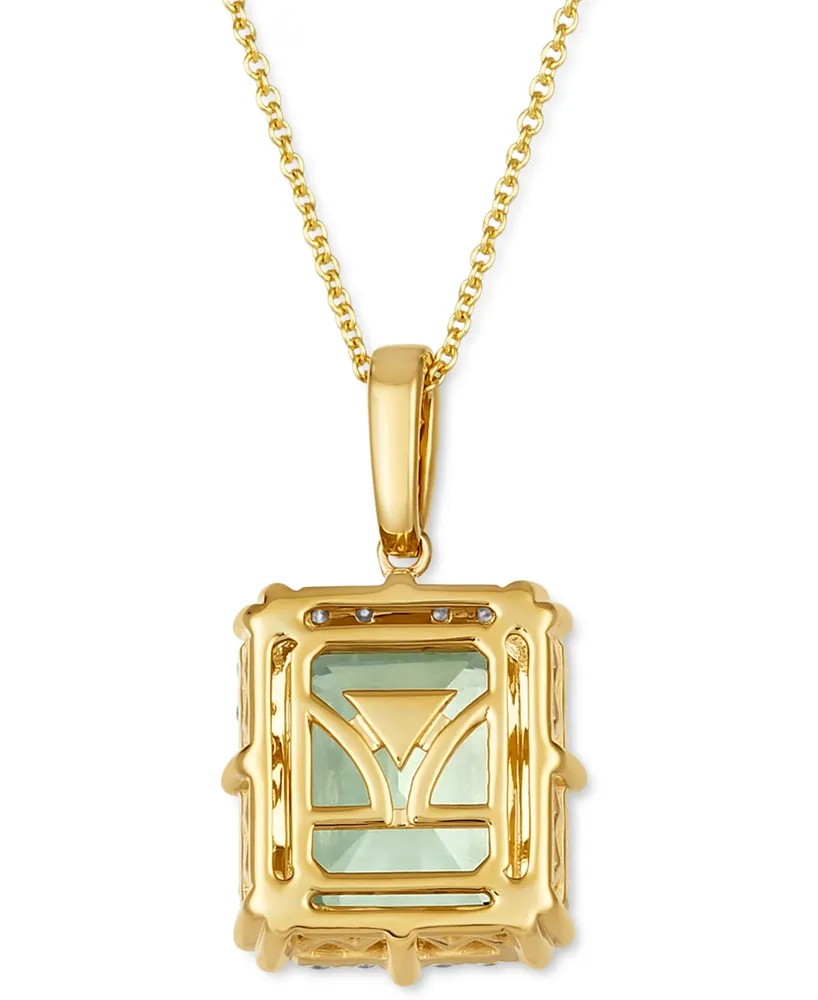 Le Vian Mint Julep Quartz (3-3/4 ct. t.w.) & Diamond (1/3 ct. t.w.) Adjustable 20" Pendant Necklace in 14k Gold