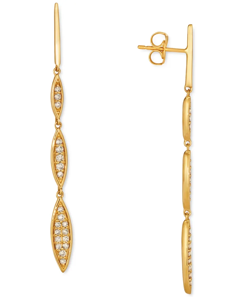 Le Vian Nude Diamond Pave Linear Drop Earrings (3/8 ct. t.w.) in 14k Gold