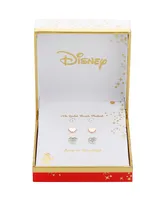 Disney Cubic Zirconia Minnie Mouse Earring (0.01 ct. t.w. / 0.43 ct. t.w.) in 14K Gold Flash Plated Set 3 Piece - Rose Gold Two