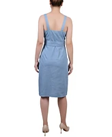 Ny Collection Petite Sweetheart Neck Chambray Sundress