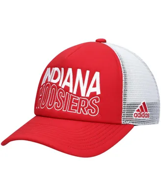 Men's adidas Crimson, White Indiana Hoosiers Wave Foam Trucker Snapback Hat
