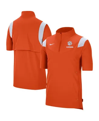 Men's Nike Orange Clemson Tigers Coach Short Sleeve Quarter-Zip Jacket