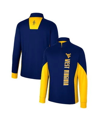 Men's Colosseum Navy West Virginia Mountaineers Bart Quarter-Zip Windshirt