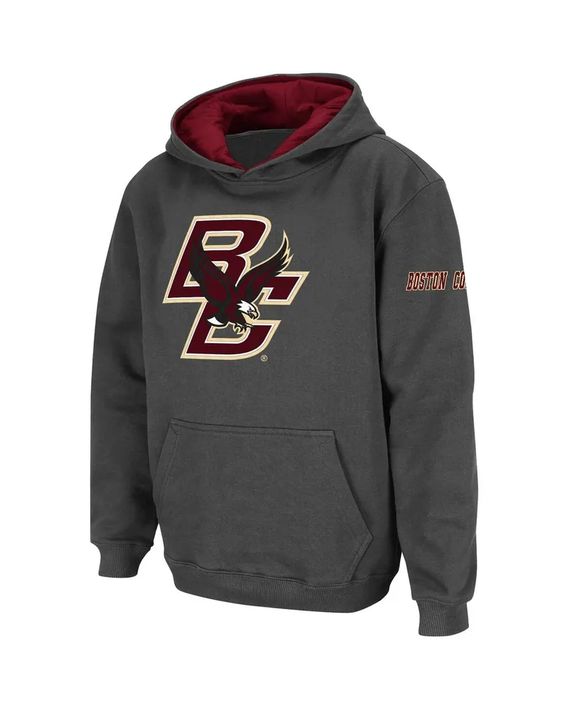 Big Boys Stadium Athletic Charcoal Boston College Eagles Big Logo Pullover Hoodie