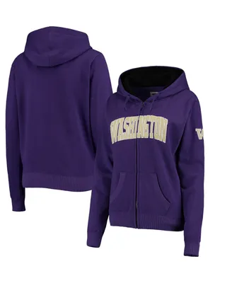 Women's Stadium Athletic Purple Washington Huskies Arched Name Full-Zip Sweatshirt