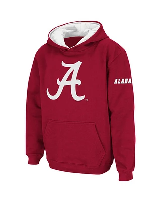 Big Boys Stadium Athletic Crimson Alabama Crimson Tide Big Logo Pullover Hoodie