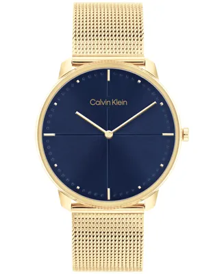 Calvin Klein Unisex Gold-Tone Stainless Steel Mesh Bracelet Watch, 40mm - Gold