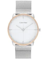 Calvin Klein Unisex Silver-Tone Stainless Steel Mesh Bracelet Watch 35mm