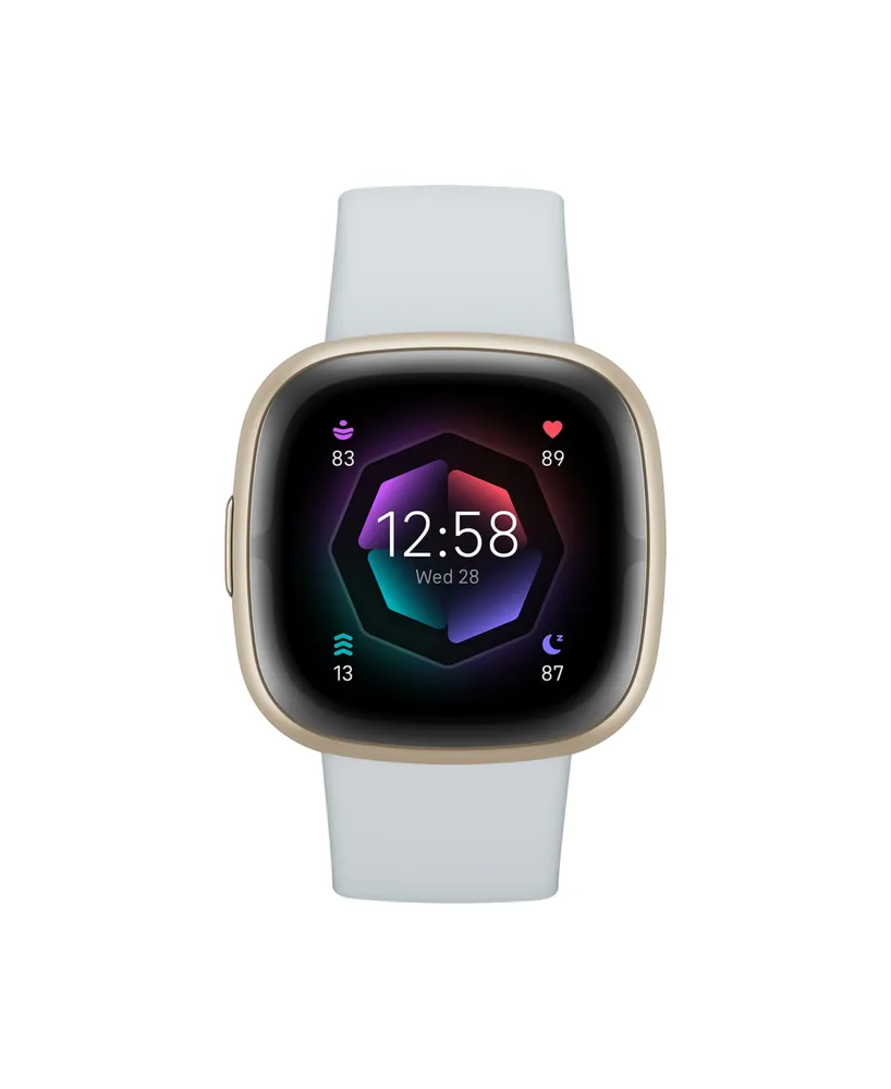 Fitbit Sense 2 Blue Mist Soft Gold-Tone Smartwatch, 39mm - Blue Mist, Soft Gold