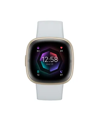 Fitbit Sense 2 Blue Mist Soft Gold-Tone Smartwatch, 39mm