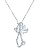 Diamond Angel Pendant Necklace (1/10 ct. t.w.) in Sterling Silver