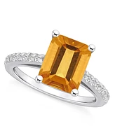 Macy's Citrine (3-1/7 ct. t.w.) and Diamond (1/4 Ring 14K Gold