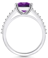 Macy's Amethyst (3-1/7 ct. t.w.) and Diamond (1/4 Ring 14K Gold