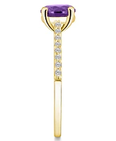 Macy's Amethyst (1-1/4 ct. t.w.) and Diamond (1/6 Ring 14K Yellow Gold