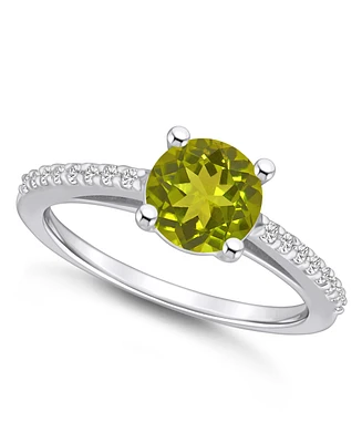 Macy's Peridot (1-1/2 ct. t.w.) and Diamond (1/6 Ring 14K Gold