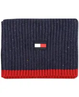 Tommy Hilfiger Men's Rubber Flag Patch Tipped Rib Scarf