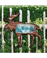 Designocracy Woodsy Moose Scenic Wooden Decor