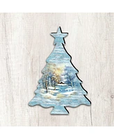 Designocracy Scenic Winter Tree Wooden Decor