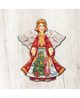 Designocracy Christmas Tree Angel Wood Decor