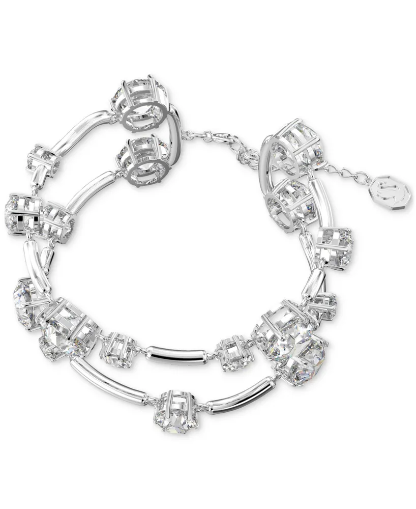 Swarovski Crystal Double-Row Bangle Bracelet