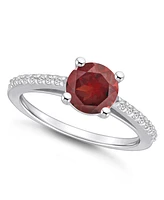 Macy's Garnet (1-5/8 ct. t.w.) and Diamond (1/6 Ring 14K Gold