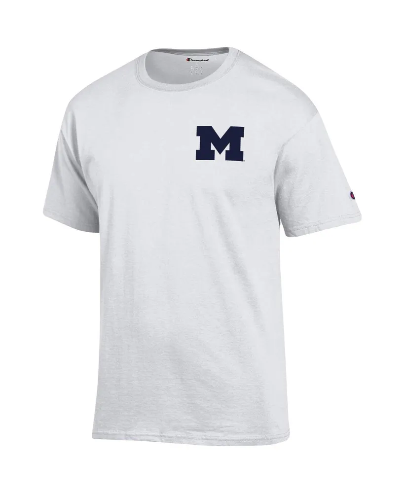 Men's Champion White Michigan Wolverines Stack 2-Hit T-shirt